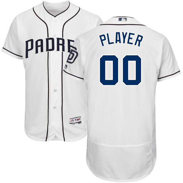 Men San Diego Padres Majestic White Home Flex Base Authentic Collection Custom MLB Jersey